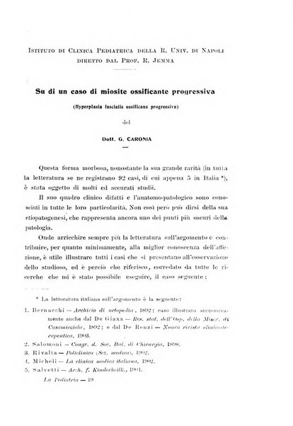 La pediatria periodico mensile indirizzato al progresso degli studi sulle malattie dei bambini