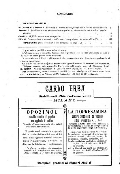 La pediatria periodico mensile indirizzato al progresso degli studi sulle malattie dei bambini