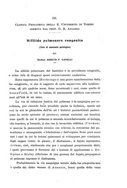 La pediatria periodico mensile indirizzato al progresso degli studi sulle malattie dei bambini