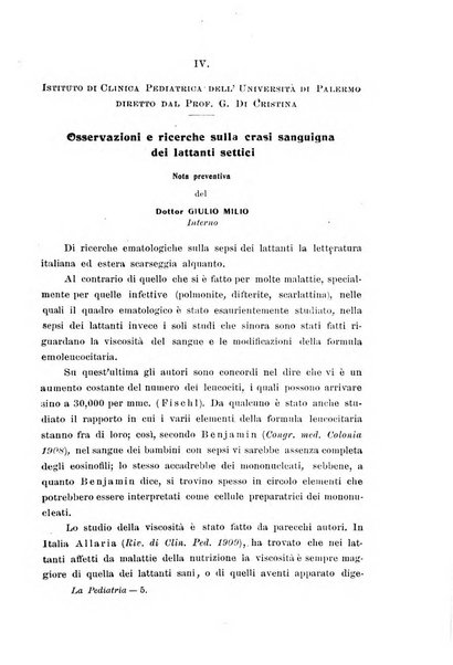 La pediatria periodico mensile indirizzato al progresso degli studi sulle malattie dei bambini