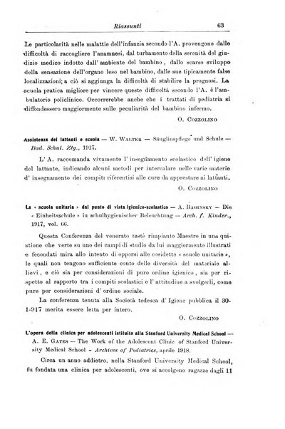 La pediatria periodico mensile indirizzato al progresso degli studi sulle malattie dei bambini