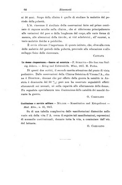 La pediatria periodico mensile indirizzato al progresso degli studi sulle malattie dei bambini