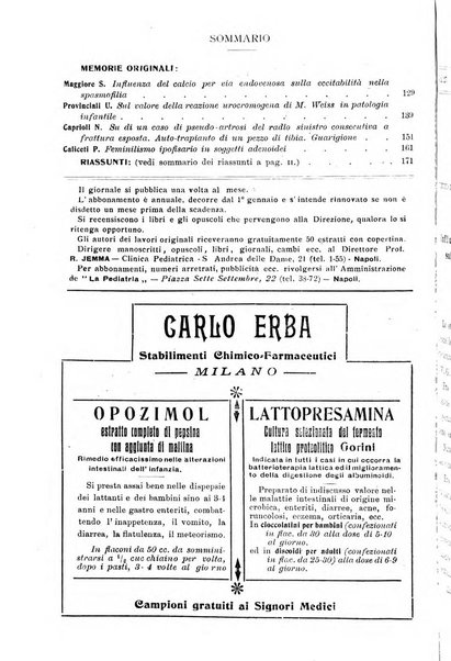 La pediatria periodico mensile indirizzato al progresso degli studi sulle malattie dei bambini