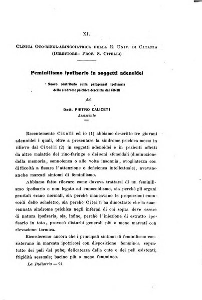 La pediatria periodico mensile indirizzato al progresso degli studi sulle malattie dei bambini