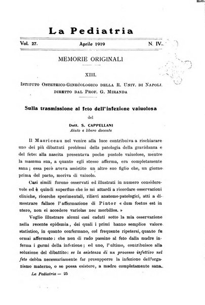 La pediatria periodico mensile indirizzato al progresso degli studi sulle malattie dei bambini