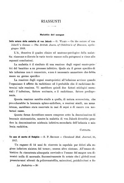 La pediatria periodico mensile indirizzato al progresso degli studi sulle malattie dei bambini