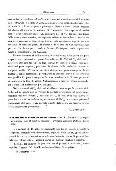 La pediatria periodico mensile indirizzato al progresso degli studi sulle malattie dei bambini