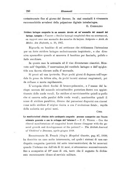 La pediatria periodico mensile indirizzato al progresso degli studi sulle malattie dei bambini