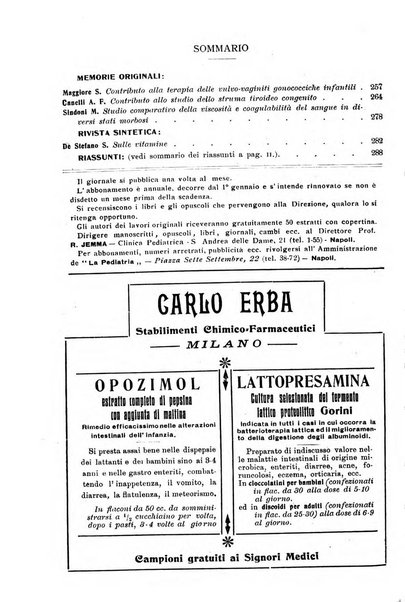 La pediatria periodico mensile indirizzato al progresso degli studi sulle malattie dei bambini