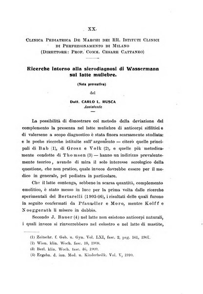 La pediatria periodico mensile indirizzato al progresso degli studi sulle malattie dei bambini