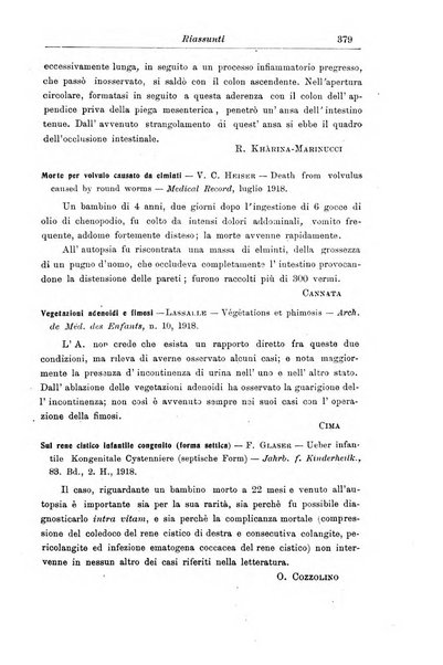 La pediatria periodico mensile indirizzato al progresso degli studi sulle malattie dei bambini