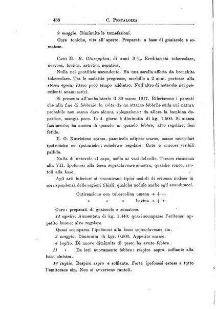 La pediatria periodico mensile indirizzato al progresso degli studi sulle malattie dei bambini