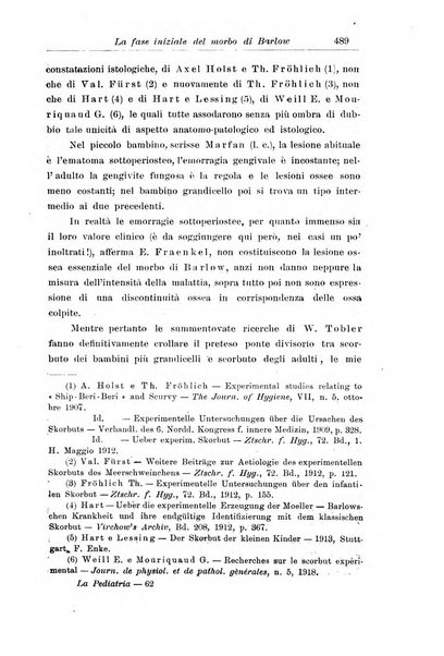 La pediatria periodico mensile indirizzato al progresso degli studi sulle malattie dei bambini