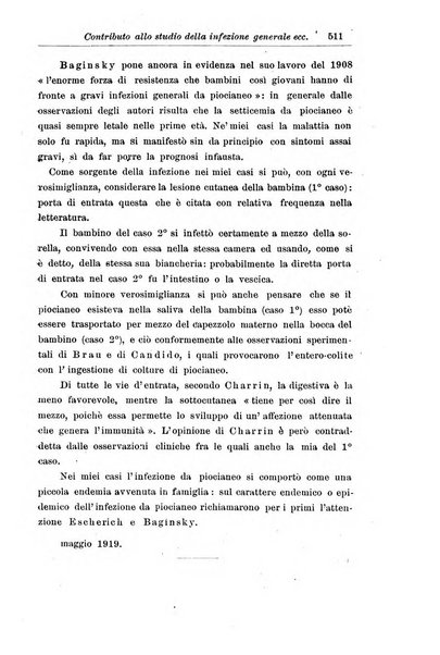 La pediatria periodico mensile indirizzato al progresso degli studi sulle malattie dei bambini