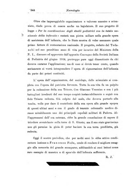 La pediatria periodico mensile indirizzato al progresso degli studi sulle malattie dei bambini