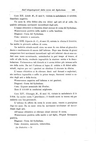 La pediatria periodico mensile indirizzato al progresso degli studi sulle malattie dei bambini