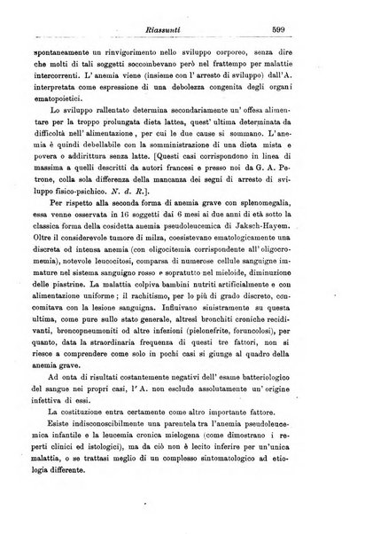 La pediatria periodico mensile indirizzato al progresso degli studi sulle malattie dei bambini