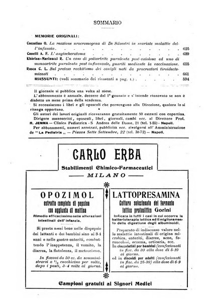 La pediatria periodico mensile indirizzato al progresso degli studi sulle malattie dei bambini