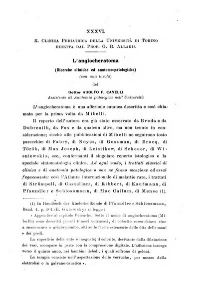 La pediatria periodico mensile indirizzato al progresso degli studi sulle malattie dei bambini