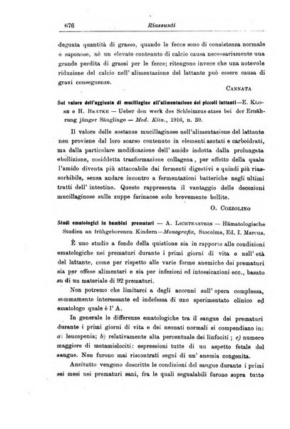 La pediatria periodico mensile indirizzato al progresso degli studi sulle malattie dei bambini