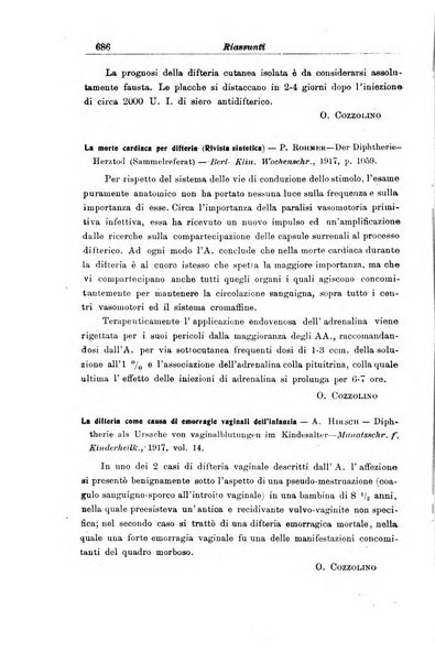 La pediatria periodico mensile indirizzato al progresso degli studi sulle malattie dei bambini