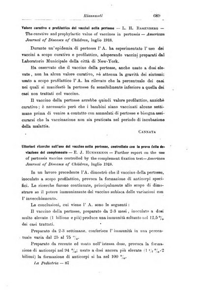 La pediatria periodico mensile indirizzato al progresso degli studi sulle malattie dei bambini