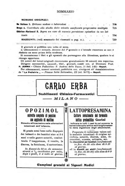 La pediatria periodico mensile indirizzato al progresso degli studi sulle malattie dei bambini