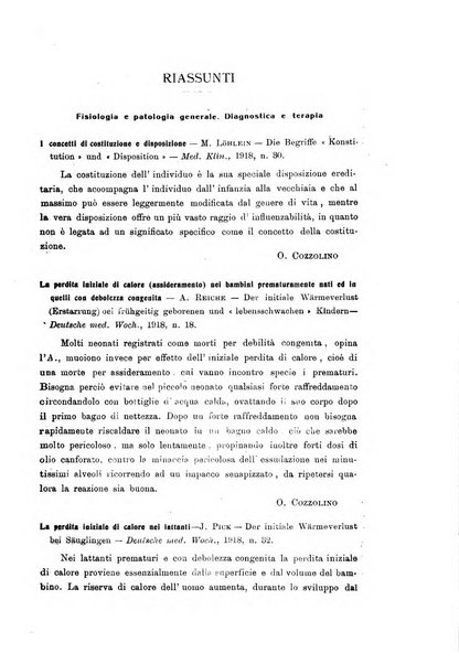 La pediatria periodico mensile indirizzato al progresso degli studi sulle malattie dei bambini