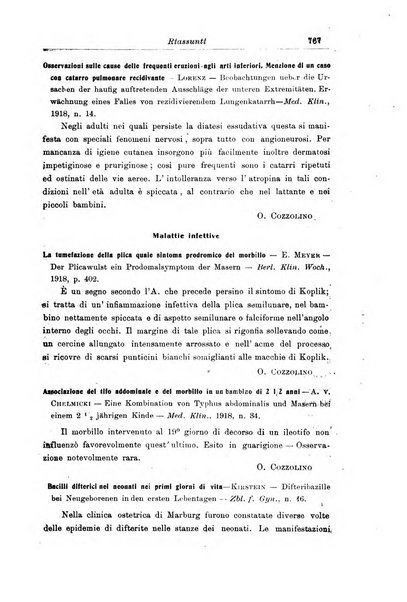 La pediatria periodico mensile indirizzato al progresso degli studi sulle malattie dei bambini