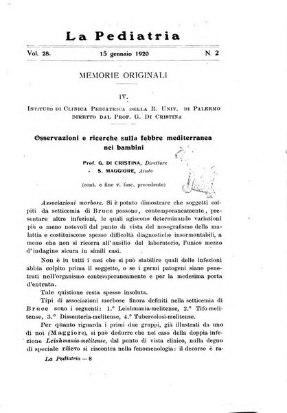 La pediatria periodico mensile indirizzato al progresso degli studi sulle malattie dei bambini