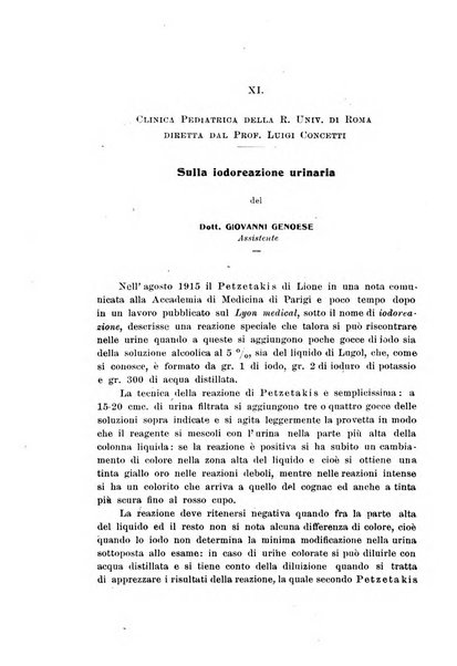 La pediatria periodico mensile indirizzato al progresso degli studi sulle malattie dei bambini