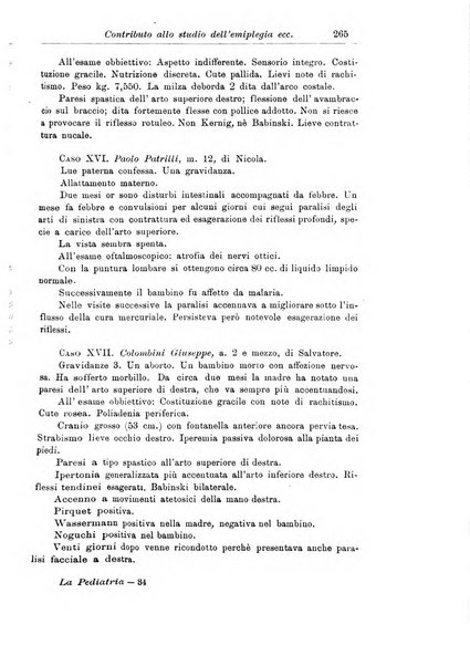 La pediatria periodico mensile indirizzato al progresso degli studi sulle malattie dei bambini