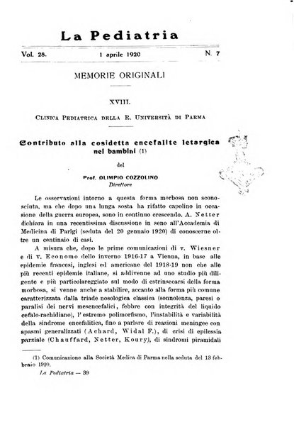 La pediatria periodico mensile indirizzato al progresso degli studi sulle malattie dei bambini