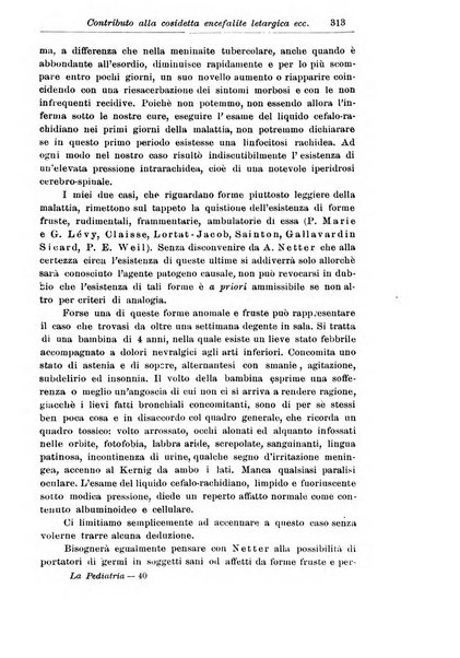 La pediatria periodico mensile indirizzato al progresso degli studi sulle malattie dei bambini