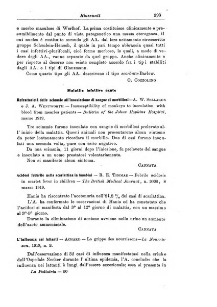 La pediatria periodico mensile indirizzato al progresso degli studi sulle malattie dei bambini