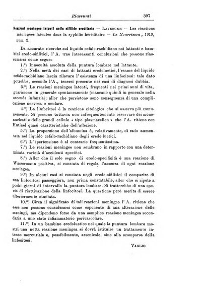 La pediatria periodico mensile indirizzato al progresso degli studi sulle malattie dei bambini