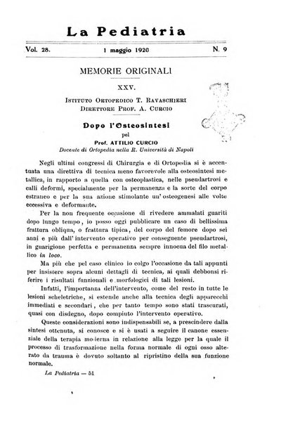 La pediatria periodico mensile indirizzato al progresso degli studi sulle malattie dei bambini