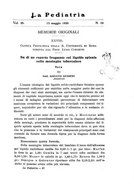 La pediatria periodico mensile indirizzato al progresso degli studi sulle malattie dei bambini