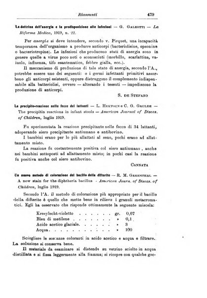 La pediatria periodico mensile indirizzato al progresso degli studi sulle malattie dei bambini