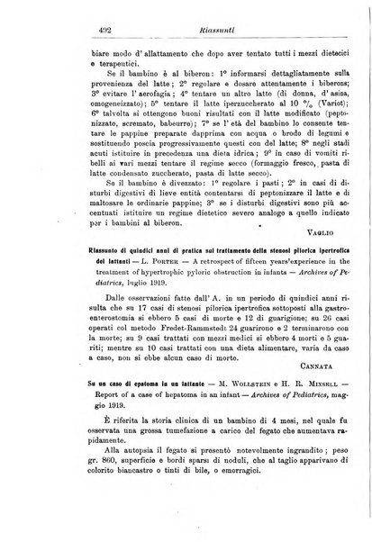 La pediatria periodico mensile indirizzato al progresso degli studi sulle malattie dei bambini