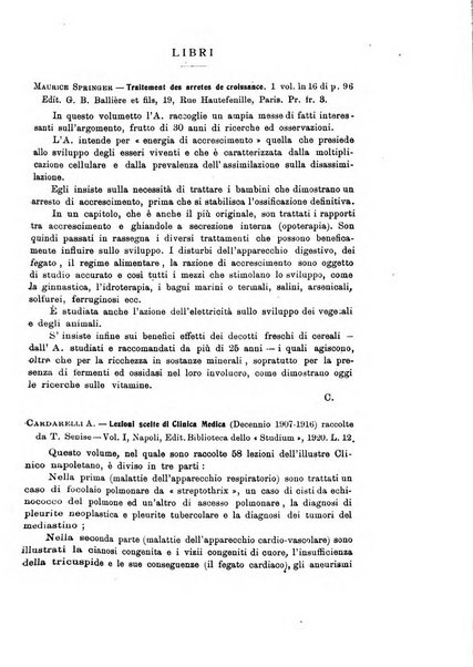 La pediatria periodico mensile indirizzato al progresso degli studi sulle malattie dei bambini