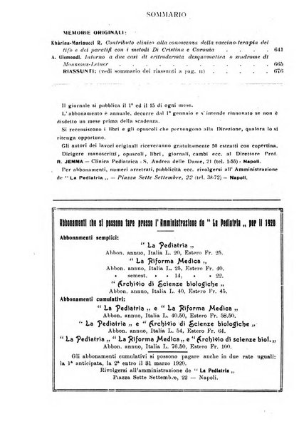 La pediatria periodico mensile indirizzato al progresso degli studi sulle malattie dei bambini