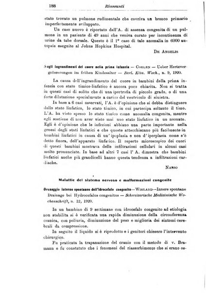 La pediatria periodico mensile indirizzato al progresso degli studi sulle malattie dei bambini