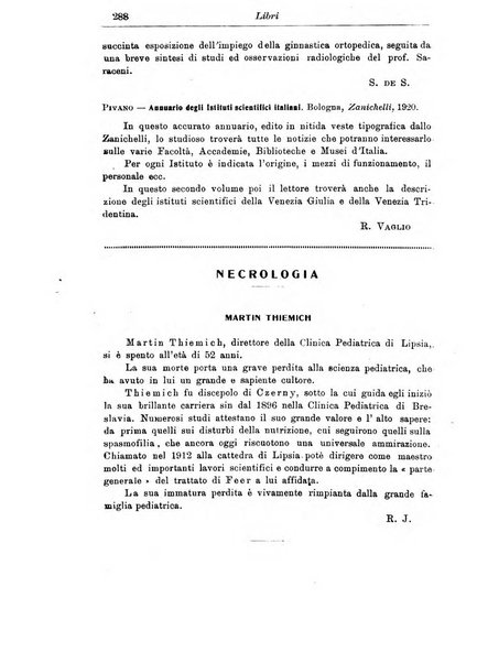 La pediatria periodico mensile indirizzato al progresso degli studi sulle malattie dei bambini