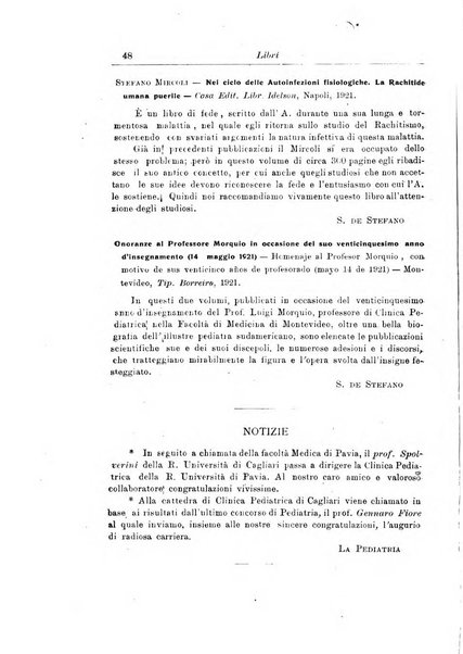 La pediatria periodico mensile indirizzato al progresso degli studi sulle malattie dei bambini