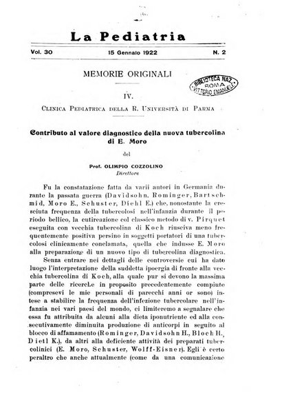 La pediatria periodico mensile indirizzato al progresso degli studi sulle malattie dei bambini