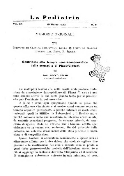 La pediatria periodico mensile indirizzato al progresso degli studi sulle malattie dei bambini