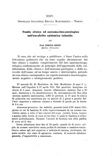 La pediatria periodico mensile indirizzato al progresso degli studi sulle malattie dei bambini