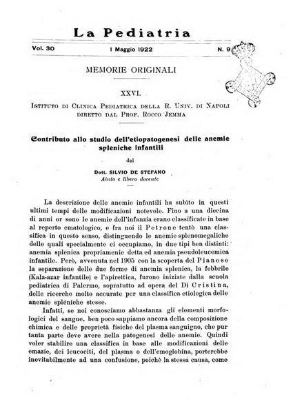 La pediatria periodico mensile indirizzato al progresso degli studi sulle malattie dei bambini