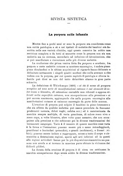 La pediatria periodico mensile indirizzato al progresso degli studi sulle malattie dei bambini